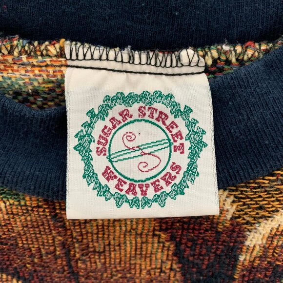 Sugar Street Weavers Pumpkins Cats Halloween Sweater One Size Made in USA - Picture 6 of 16